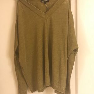 Express Cold Shoulder V-Neck Tee